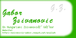 gabor zsivanovic business card